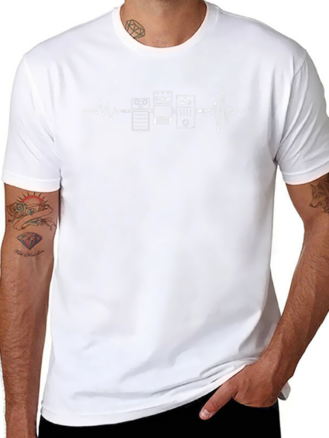 Guitar Pedal Heartbeat Graphic T-Shirt