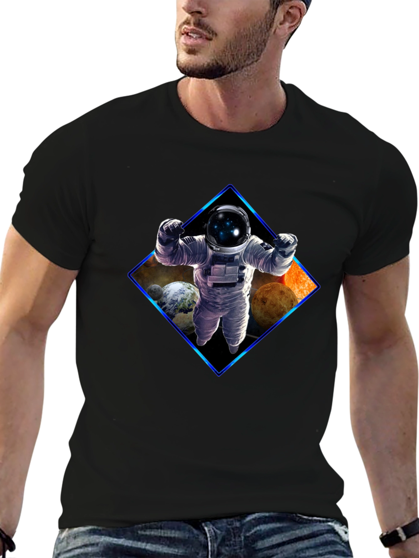 Astronaut Graphic Black T-Shirt