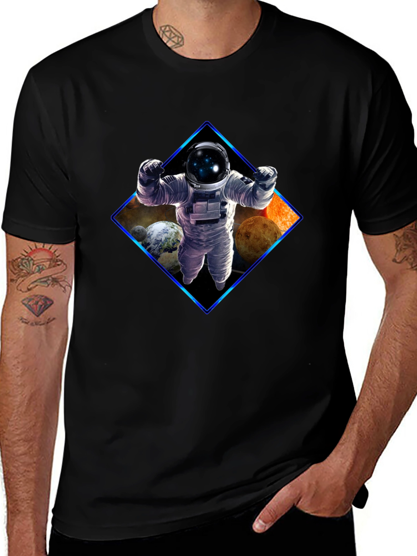 Astronaut Graphic Black T-Shirt