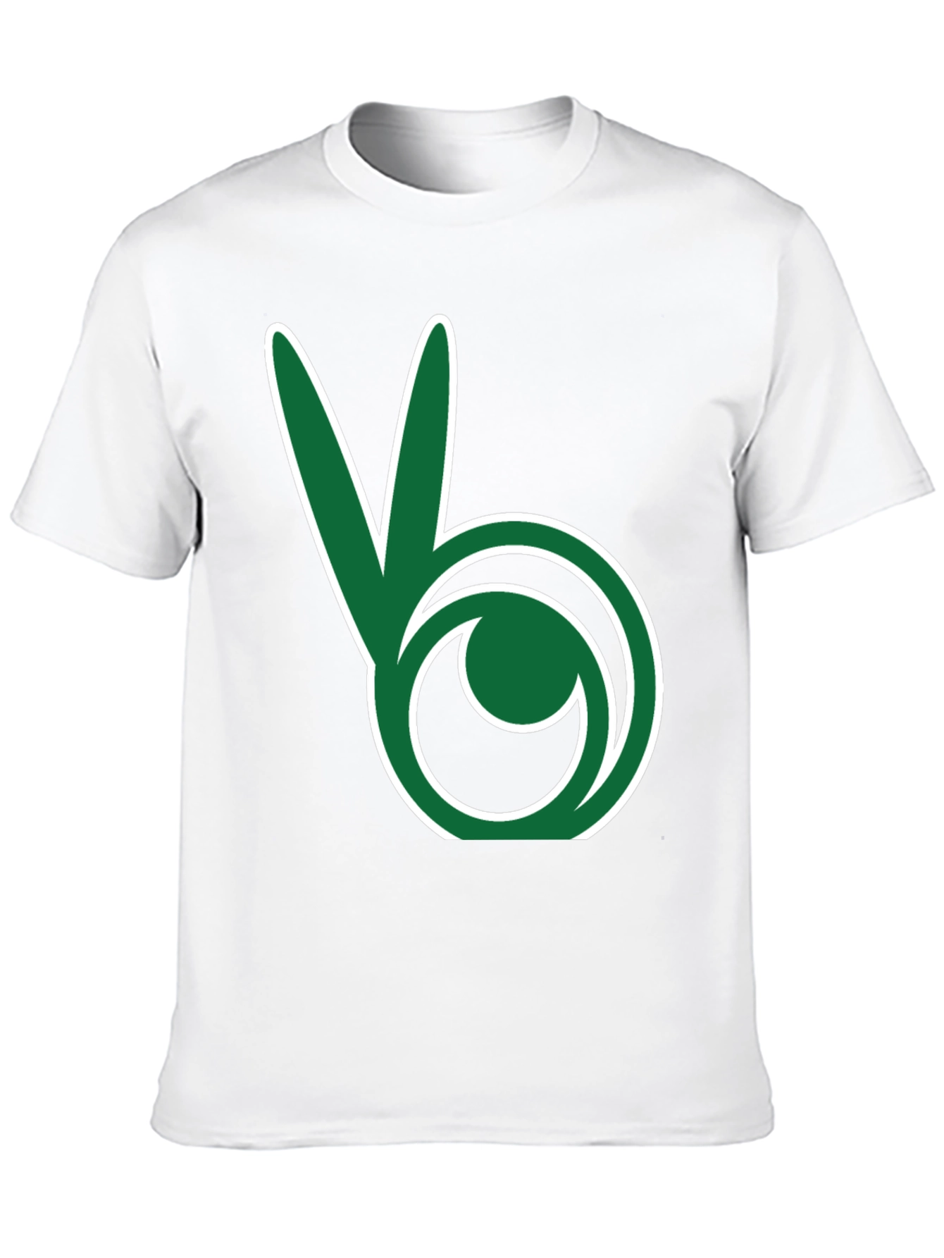 Green Peace Sign Black T-Shirt
