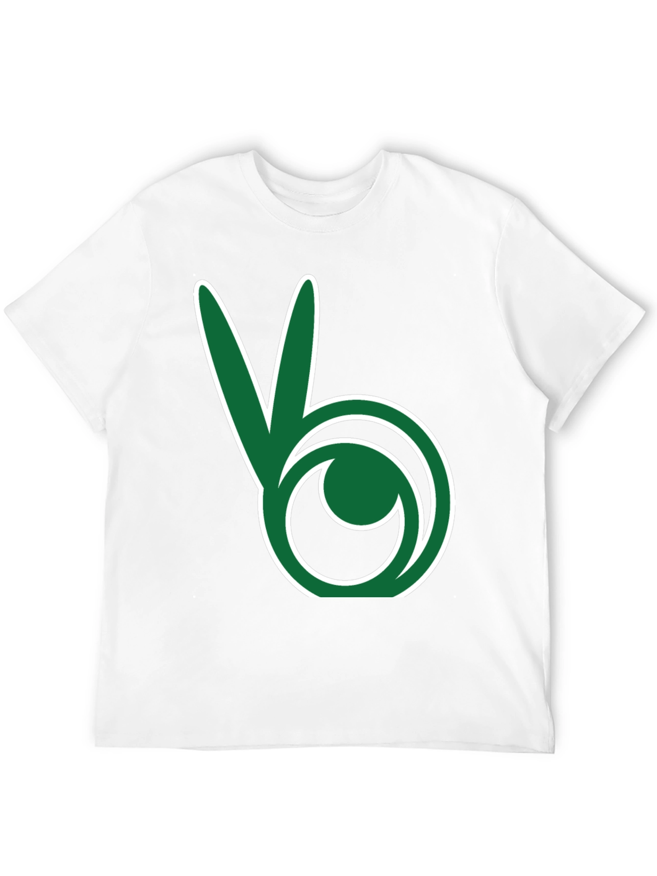 Green Peace Sign Black T-Shirt