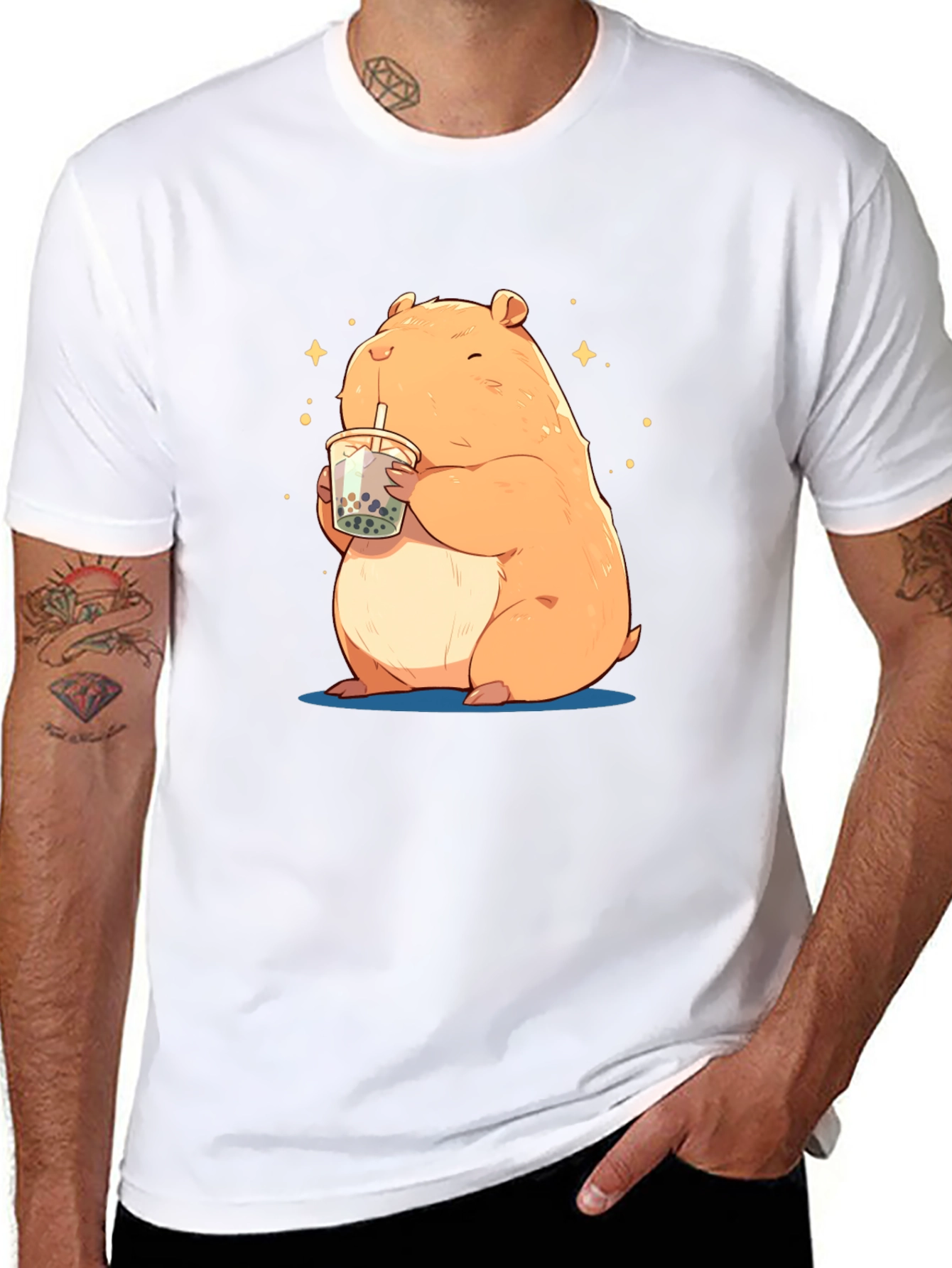 Hamster Boba Tea Graphic T-Shirt