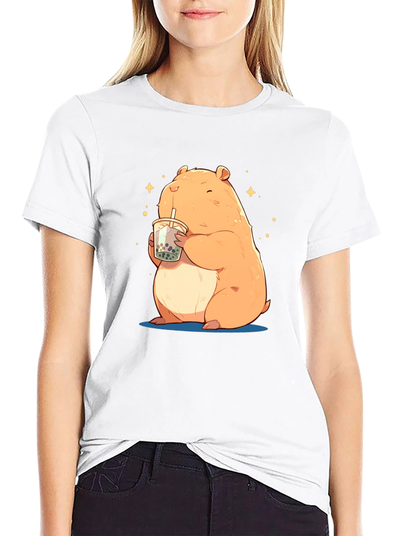 Hamster Boba Tea Graphic T-Shirt