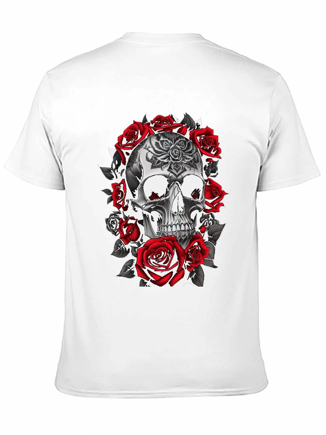 Skull & Roses Graphic Tee - Gothic Style
