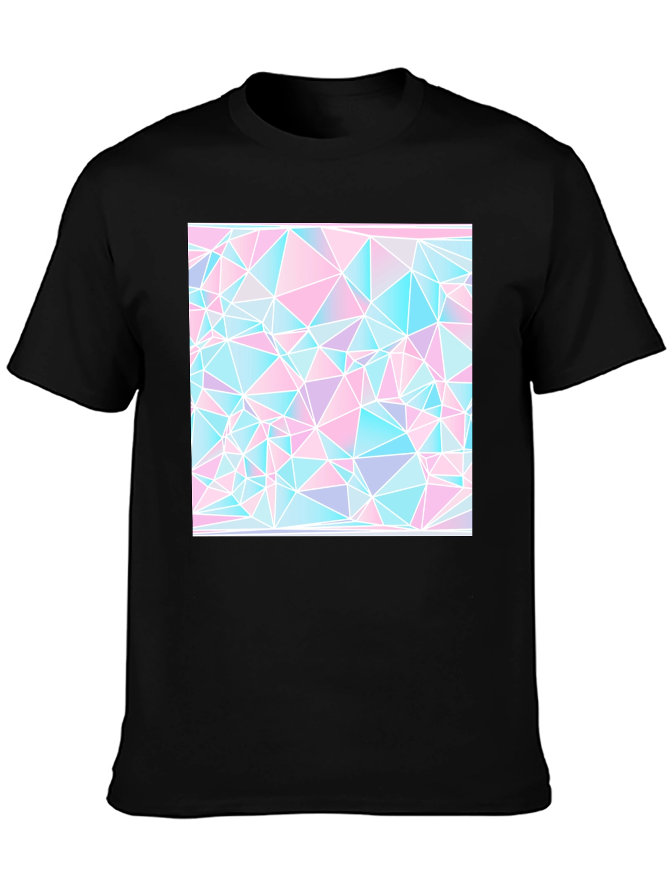 Geometric Triangle Print Black Tee