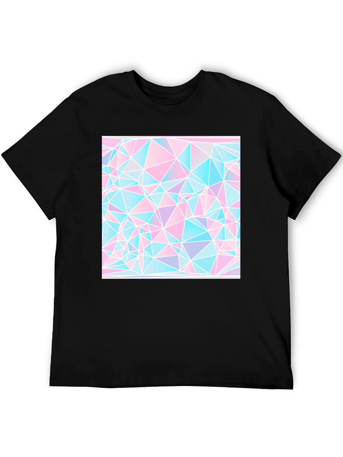 Geometric Triangle Print Black Tee
