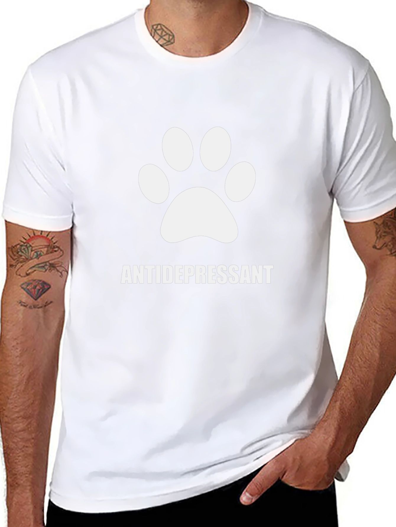 Antidepressant Dog Paw Print T-Shirt - Unisex