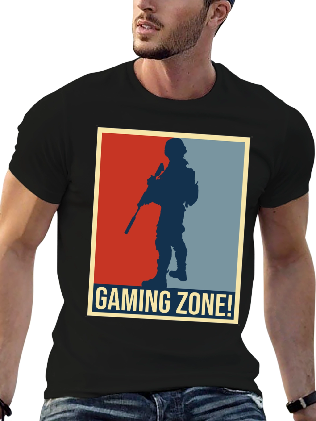Gaming Zone Soldier Graphic Tee - Black
