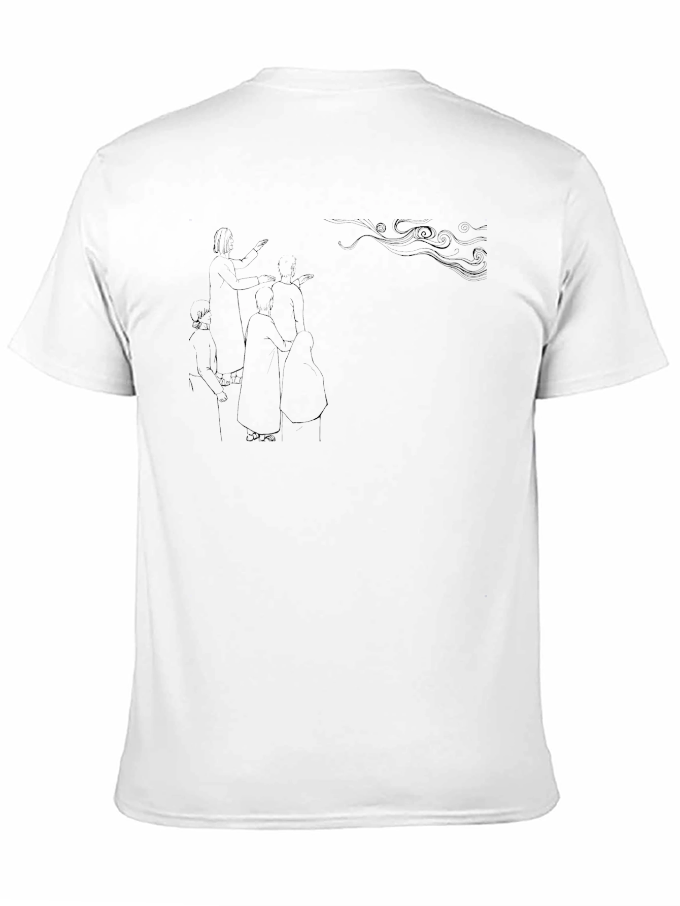 Abstract Sketch Print Black T-Shirt