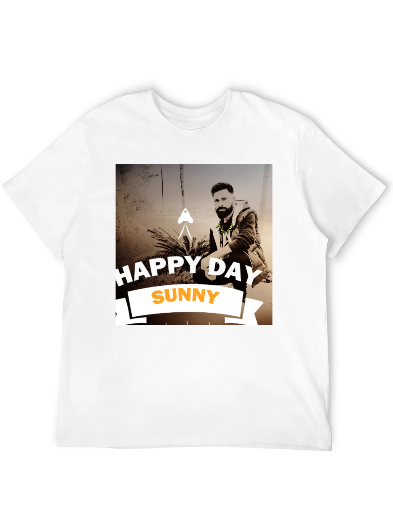 Happy Day Sunny Black Graphic T-Shirt