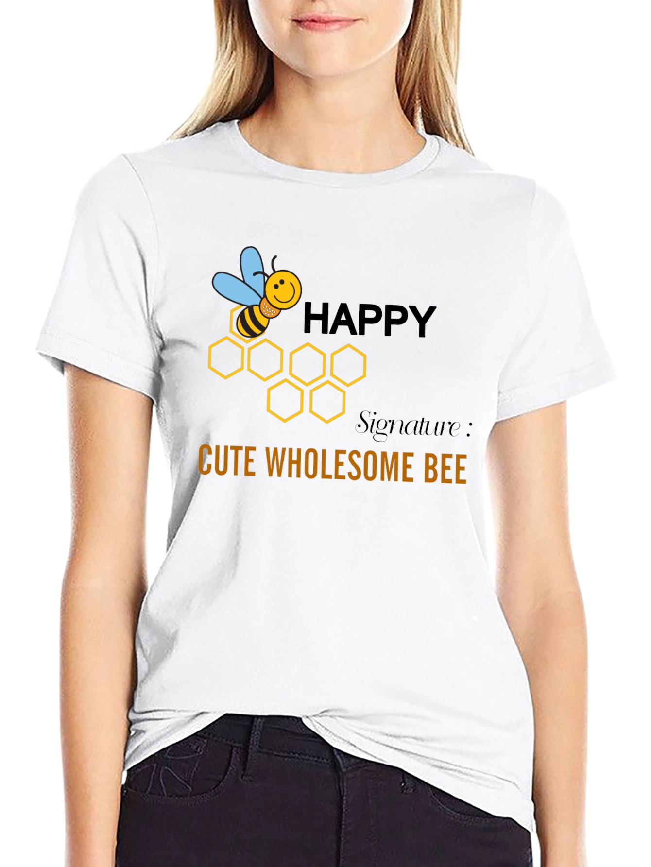 Happy Cute Wholesome Bee Graphic T-Shirt