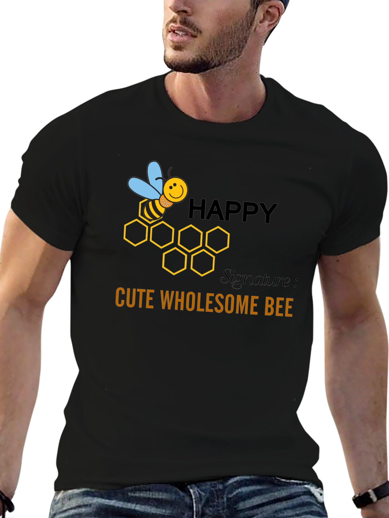 Happy Cute Wholesome Bee Graphic T-Shirt