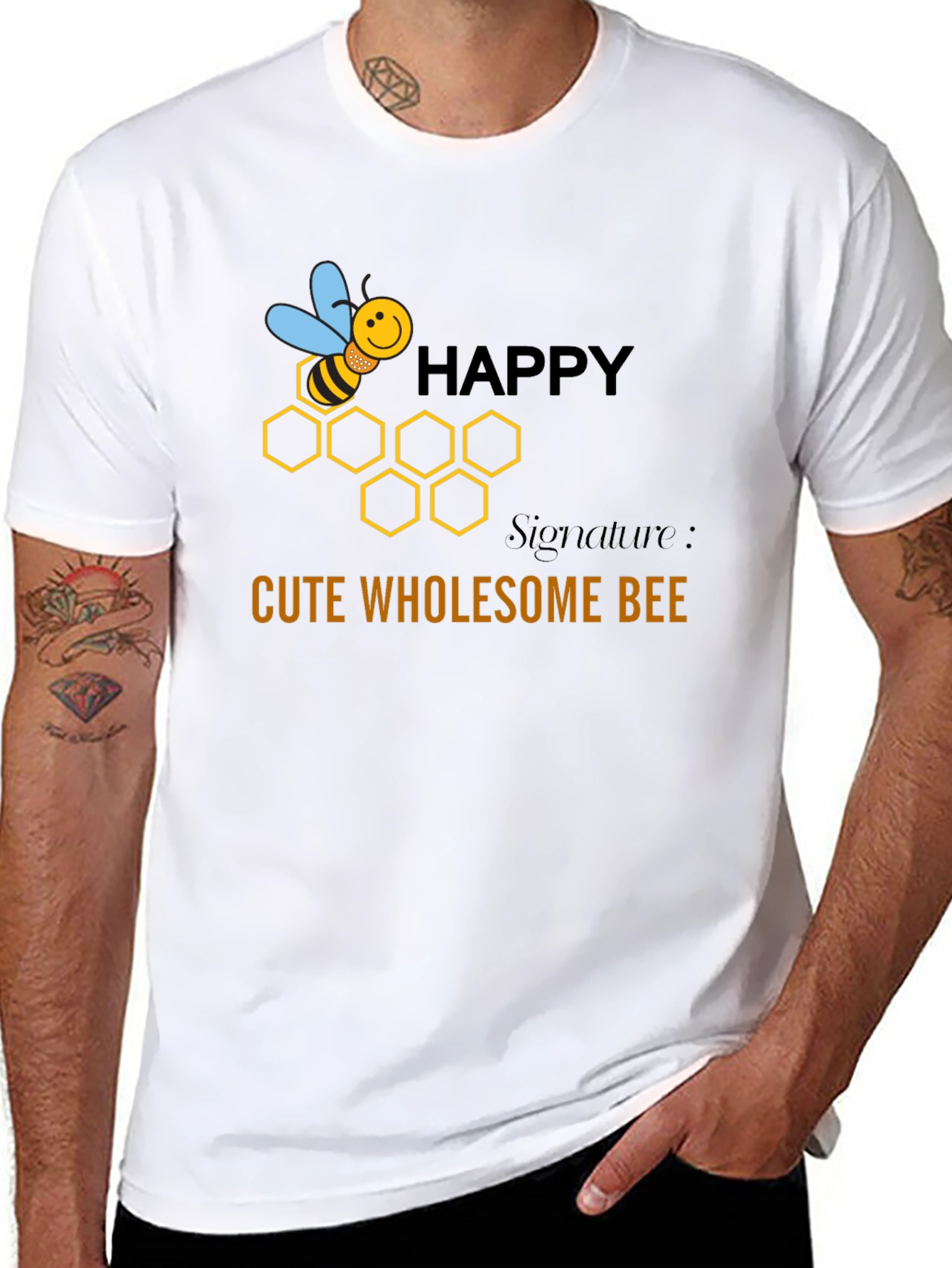 Happy Cute Wholesome Bee Graphic T-Shirt