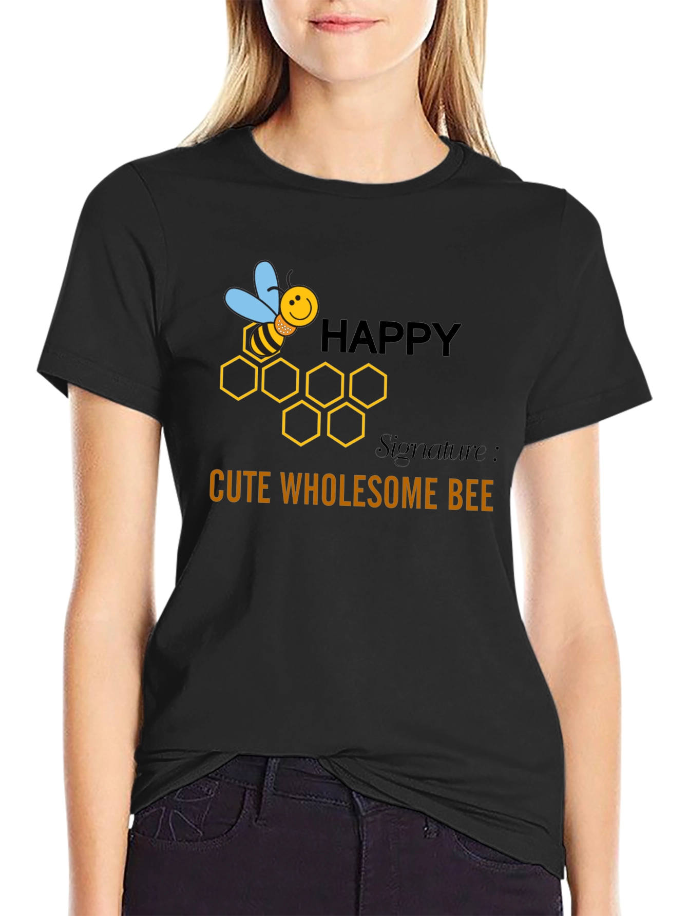 Happy Cute Wholesome Bee Graphic T-Shirt