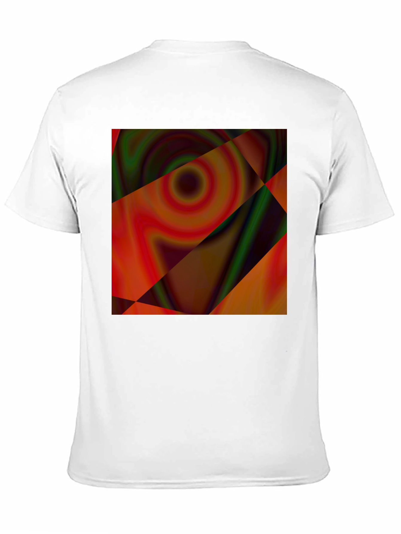 Abstract Geometric Swirl Graphic Tee - Black