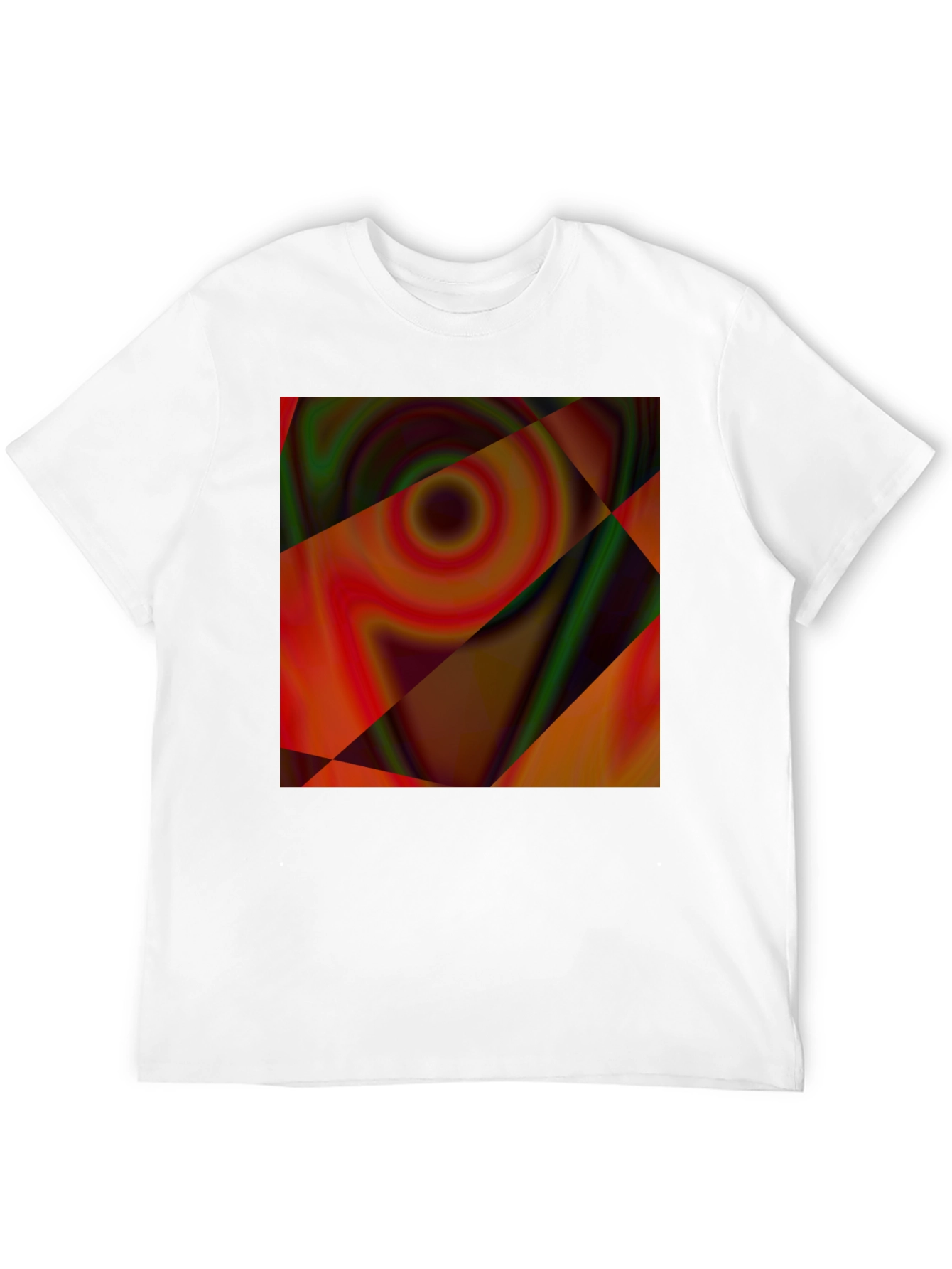 Abstract Geometric Swirl Graphic Tee - Black