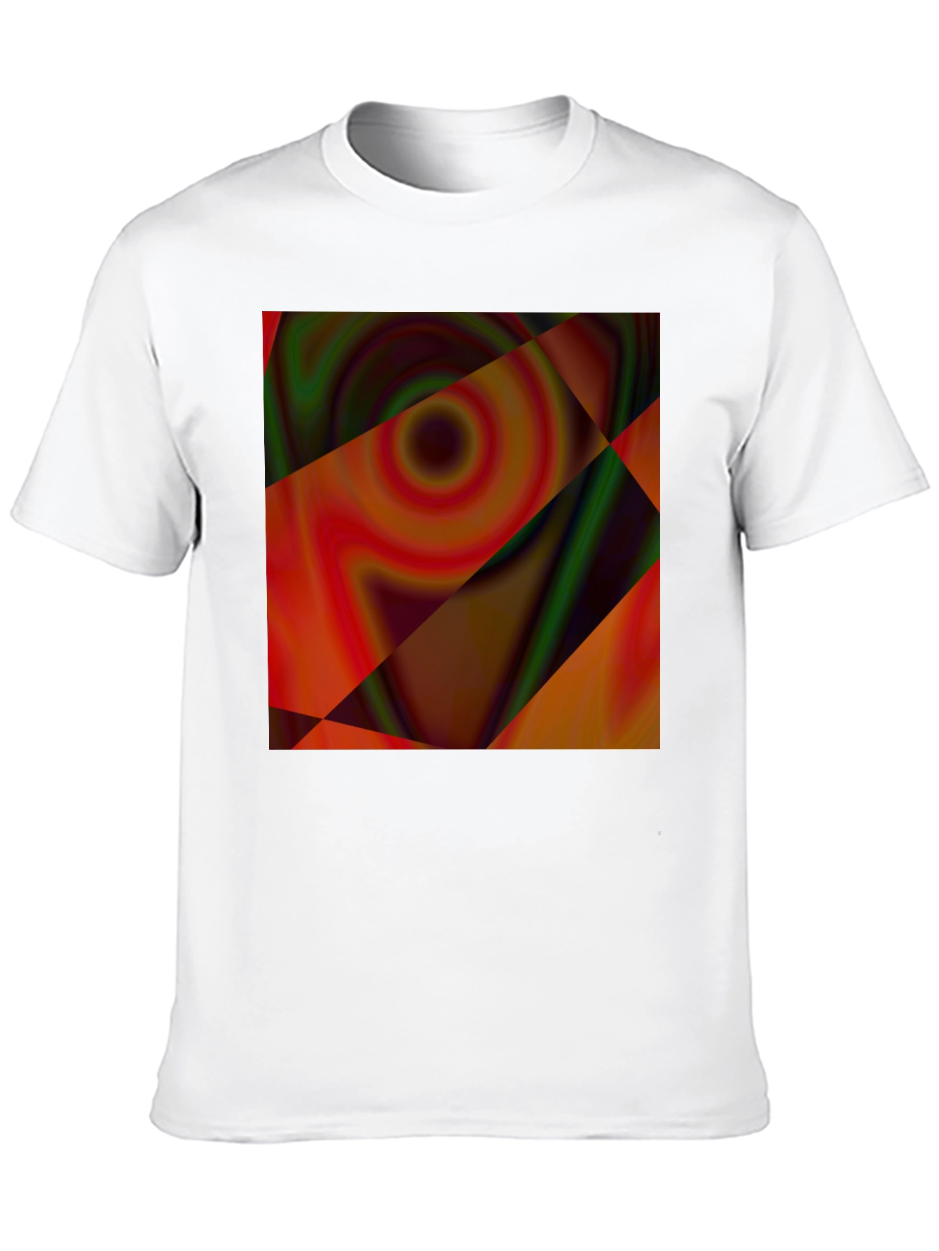 Abstract Geometric Swirl Graphic Tee - Black