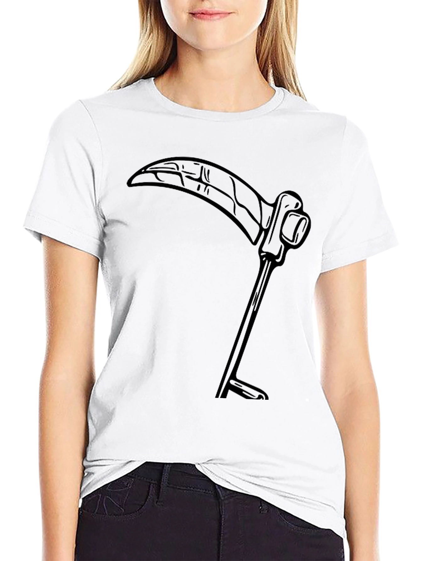 Grim Reaper Scythe Graphic T-Shirt - Black