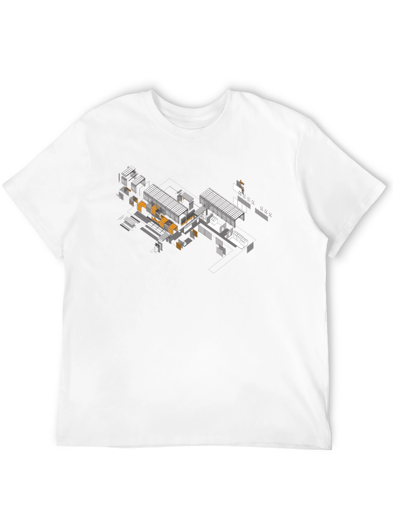 Architectural Isometric Design Black T-Shirt