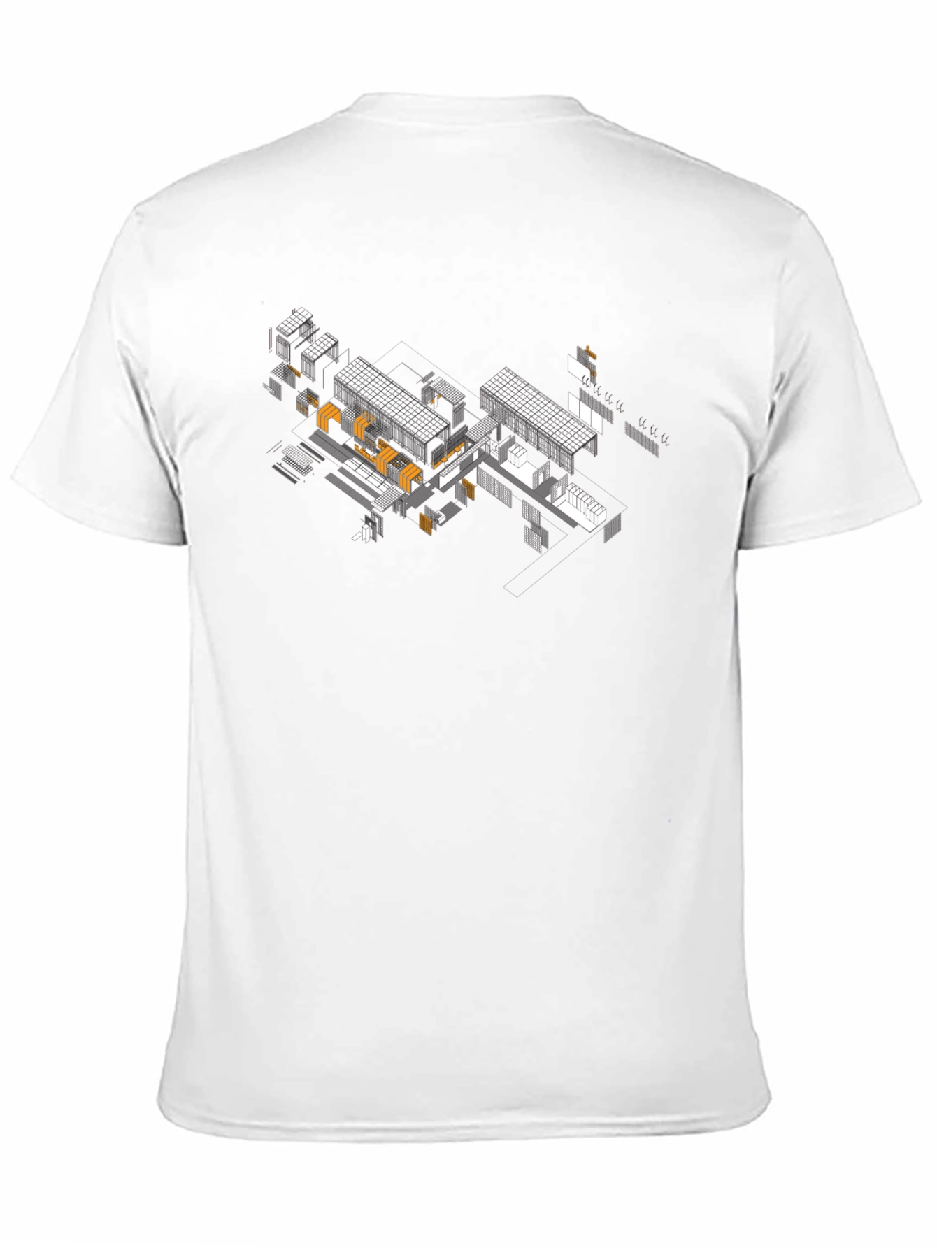 Architectural Isometric Design Black T-Shirt