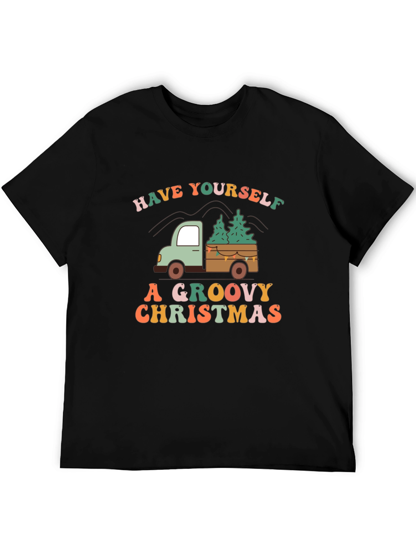 Groovy Christmas Truck Graphic Tee