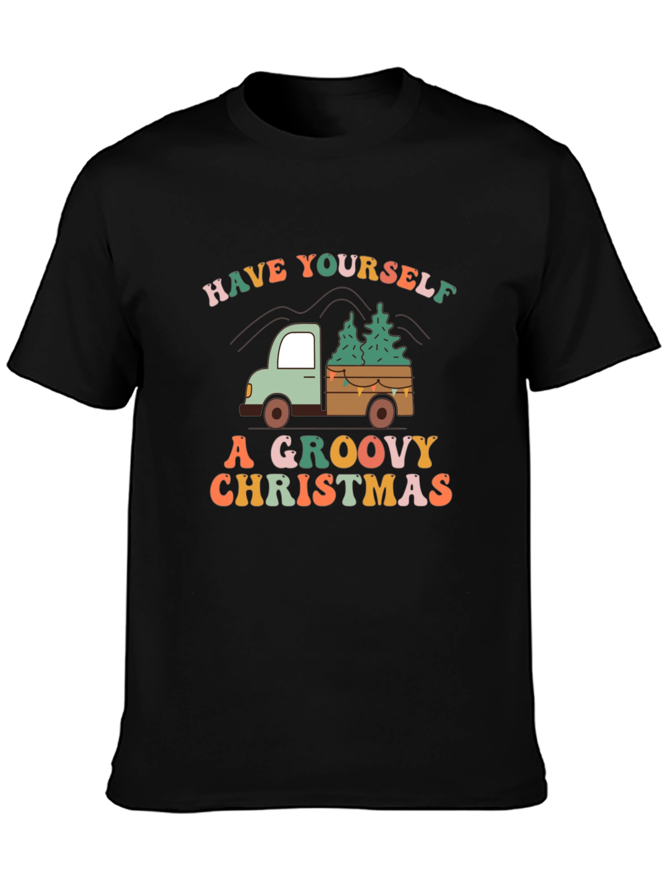 Groovy Christmas Truck Graphic Tee
