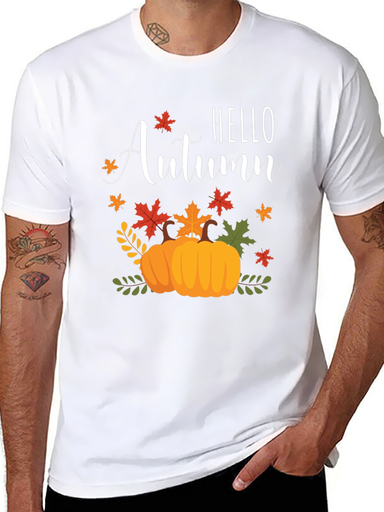 Hello Autumn T-Shirt - Festive Fall Design