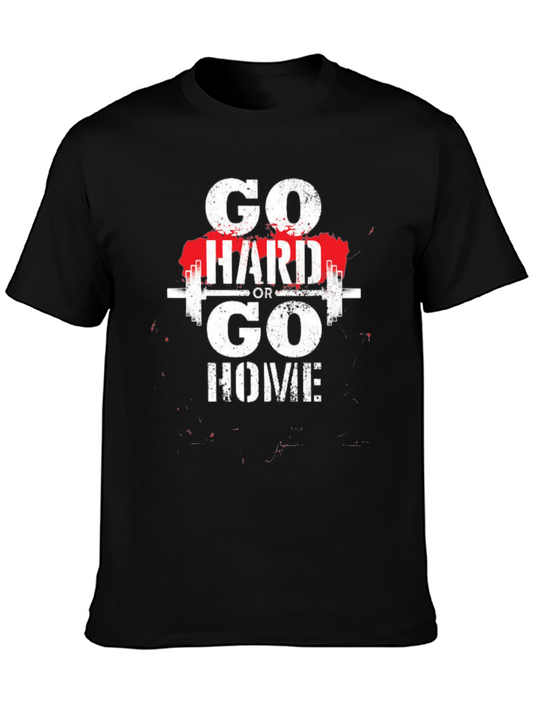 Go Hard or Go Home Black Graphic Tee