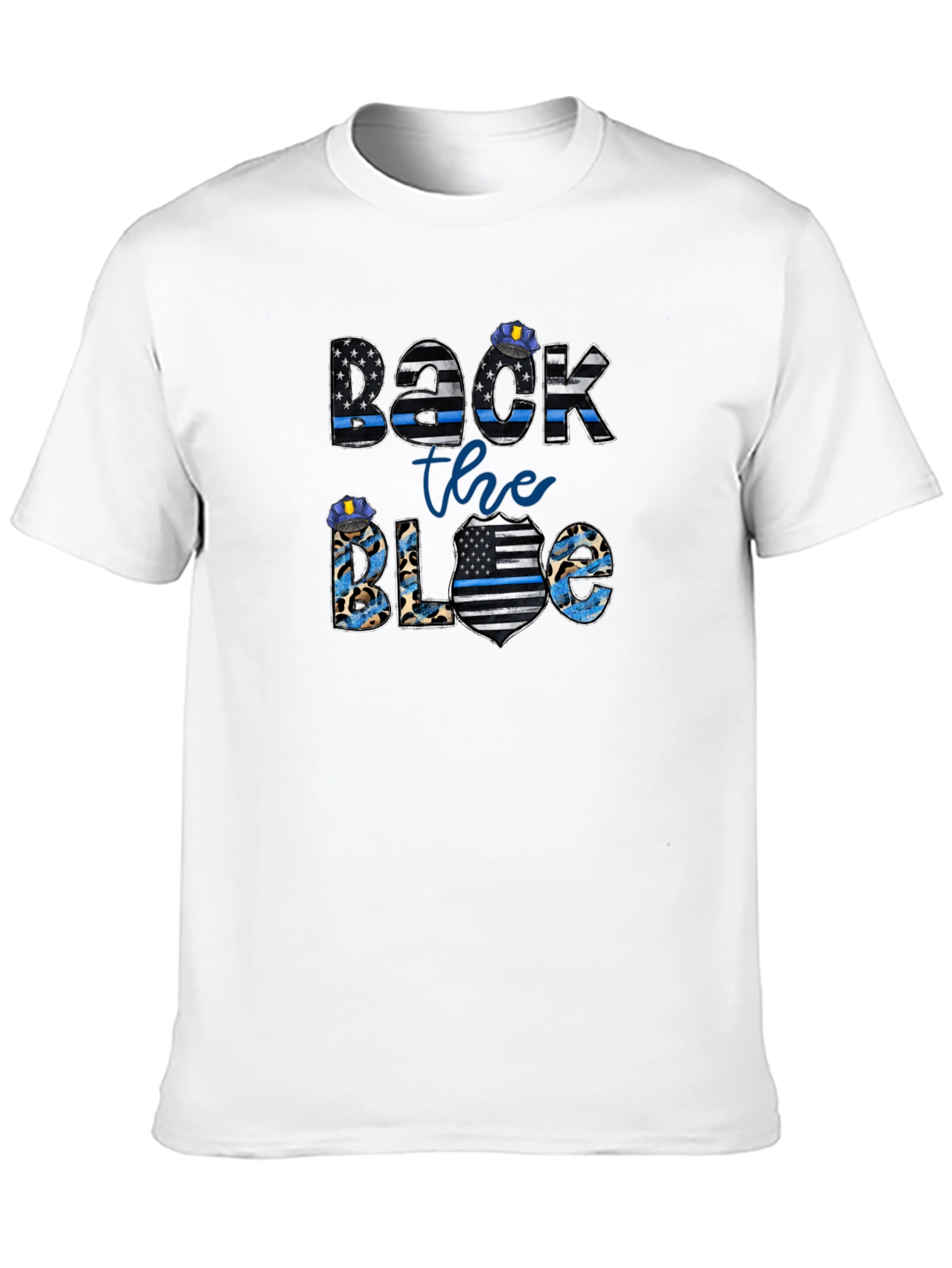 Back the Blue T-Shirt Police Support Graphic Tee