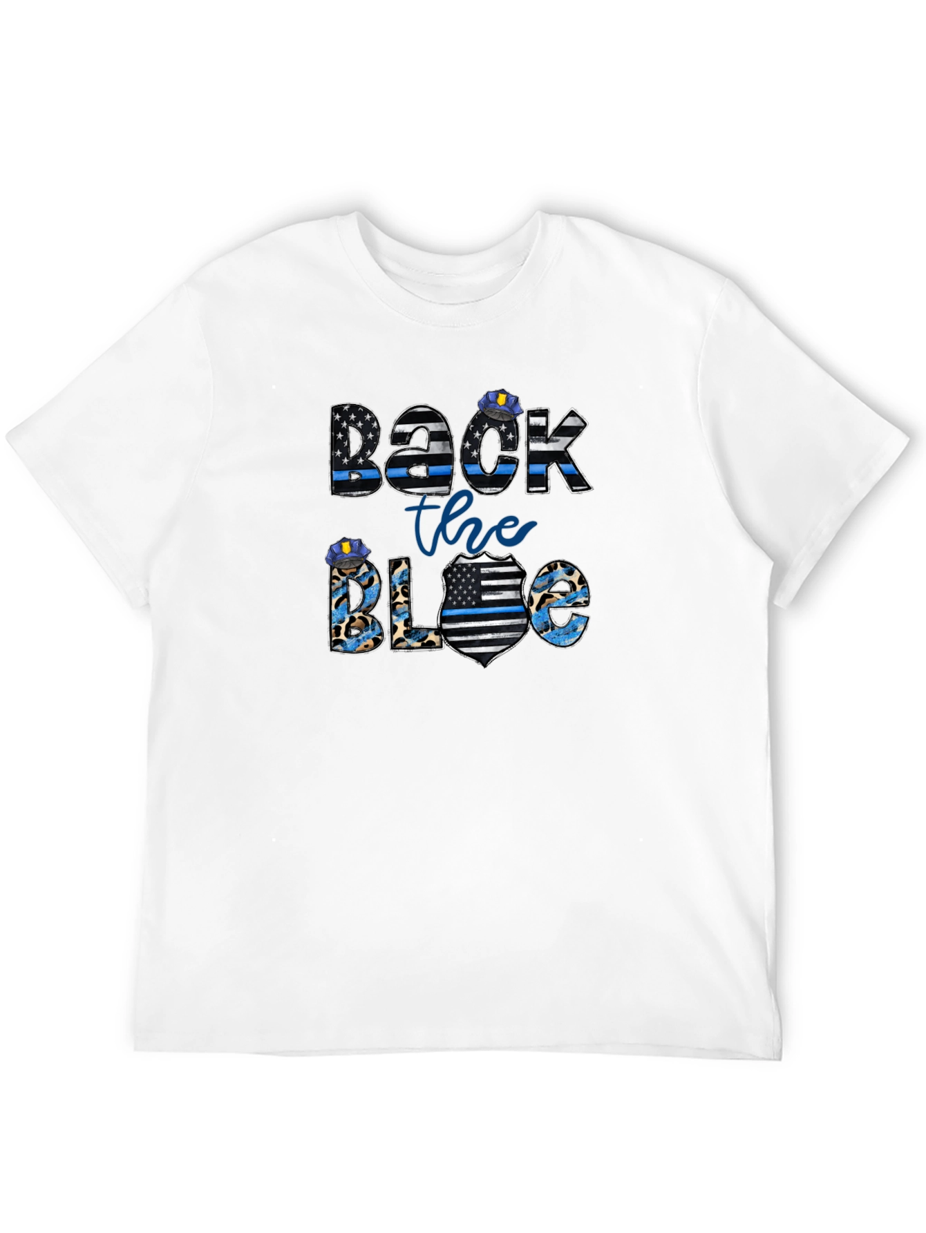 Back the Blue T-Shirt Police Support Graphic Tee