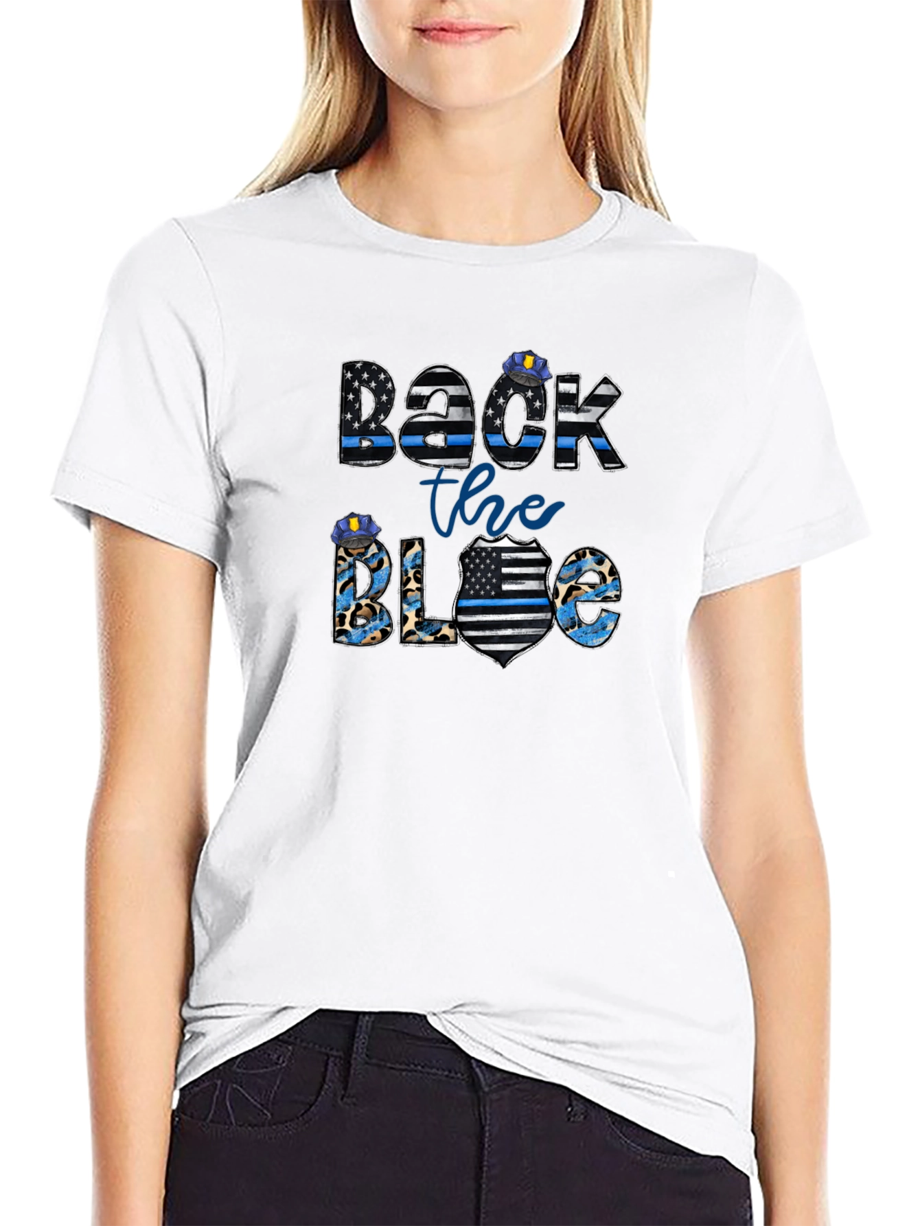 Back the Blue T-Shirt Police Support Graphic Tee