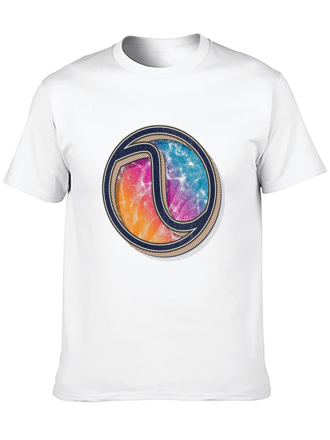 Abstract Circle Graphic Print Crew Neck T-Shirt