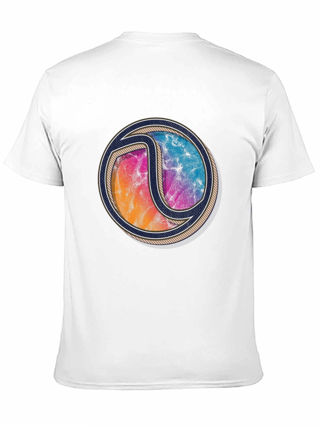 Abstract Circle Graphic Print Crew Neck T-Shirt