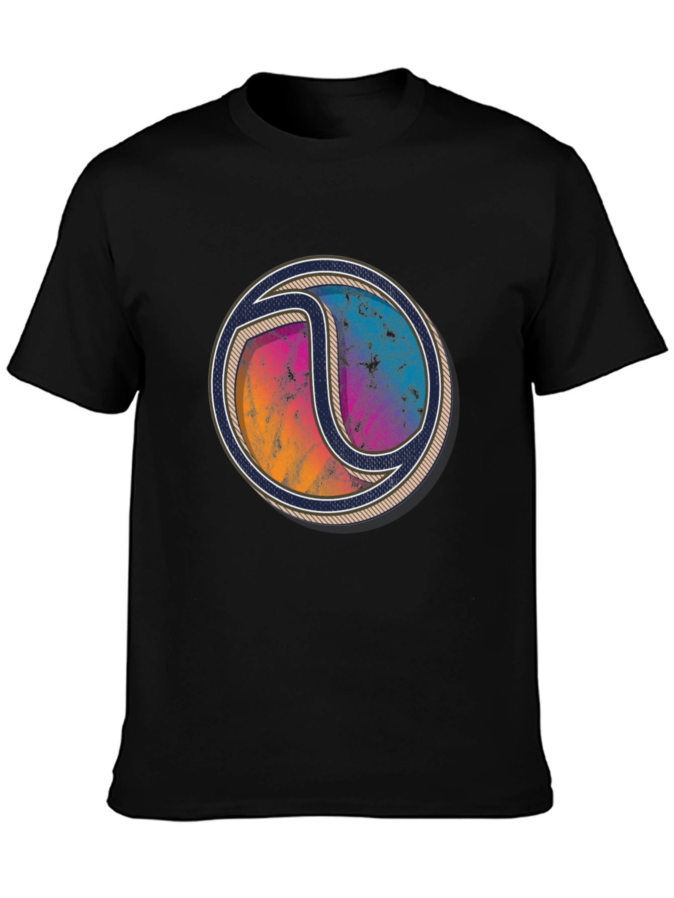 Abstract Circle Graphic Print Crew Neck T-Shirt