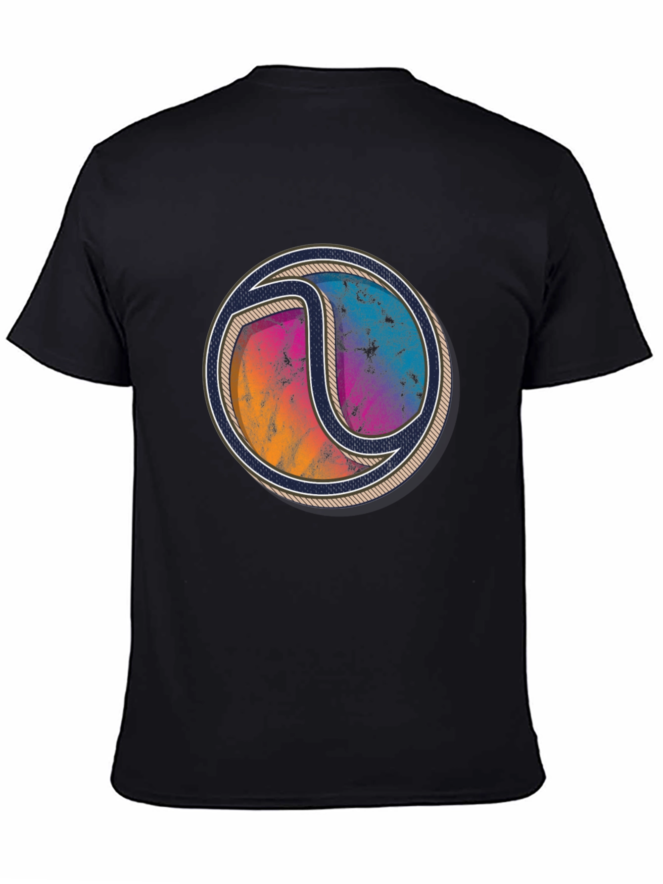 Abstract Circle Graphic Print Crew Neck T-Shirt