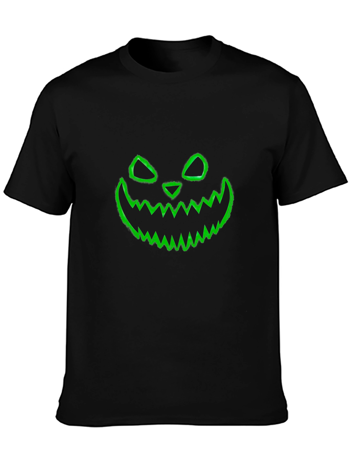 Halloween Pumpkin Face Graphic Black T-Shirt