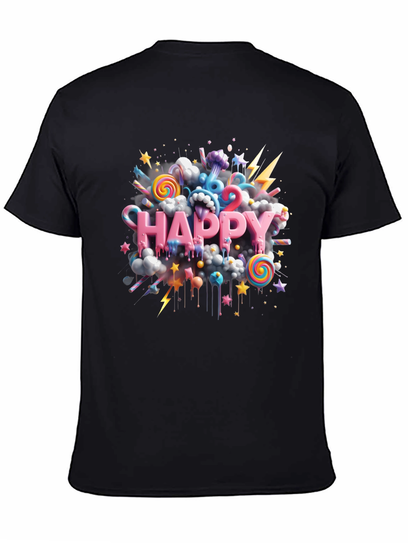 Happy Candy Burst Graphic T-Shirt