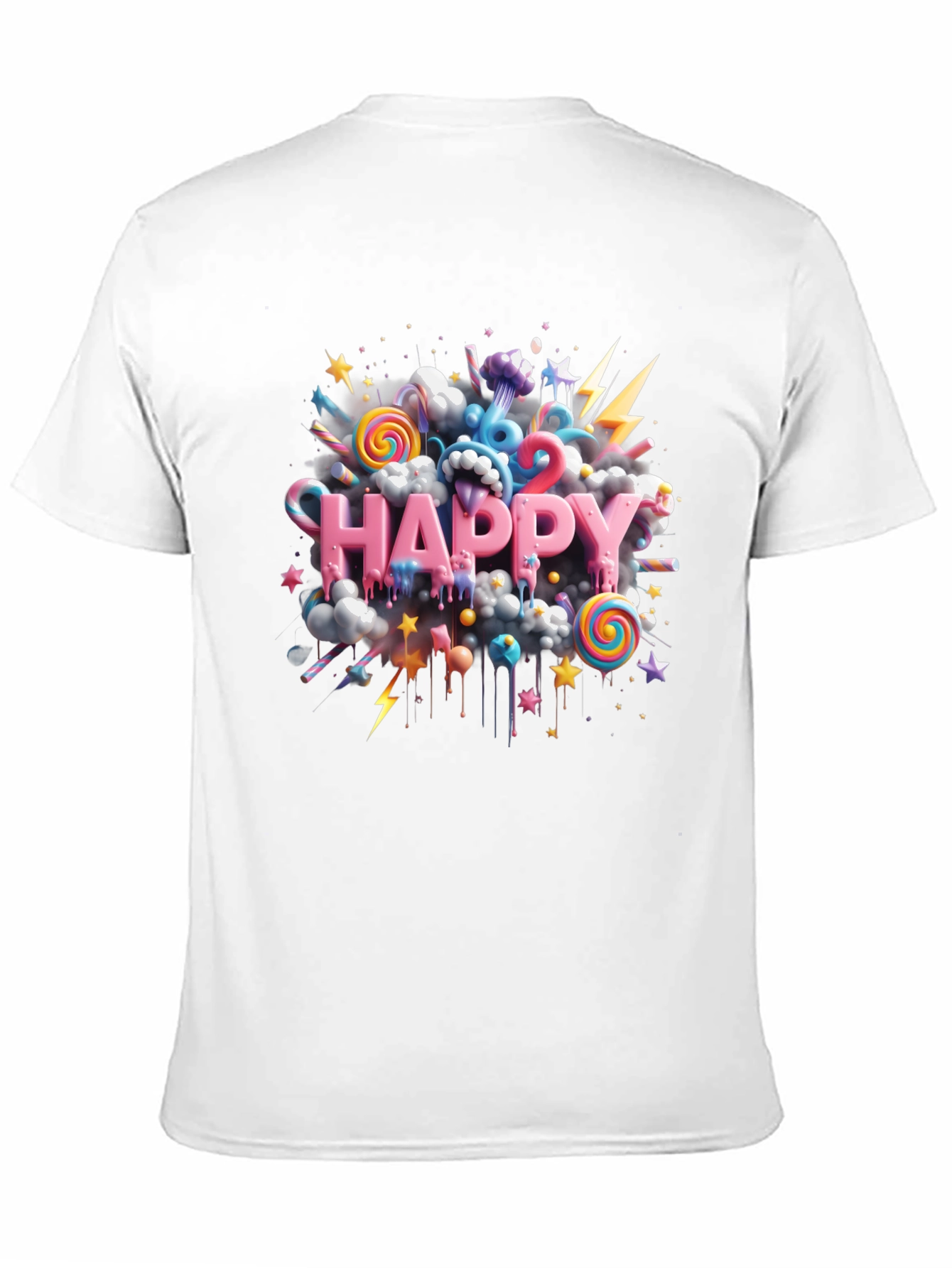 Happy Candy Burst Graphic T-Shirt