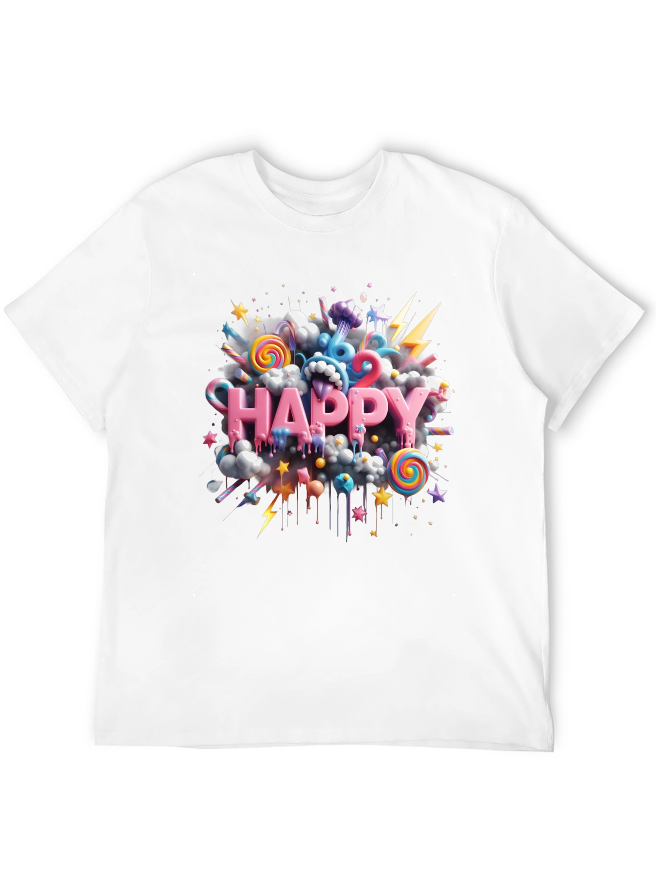 Happy Candy Burst Graphic T-Shirt