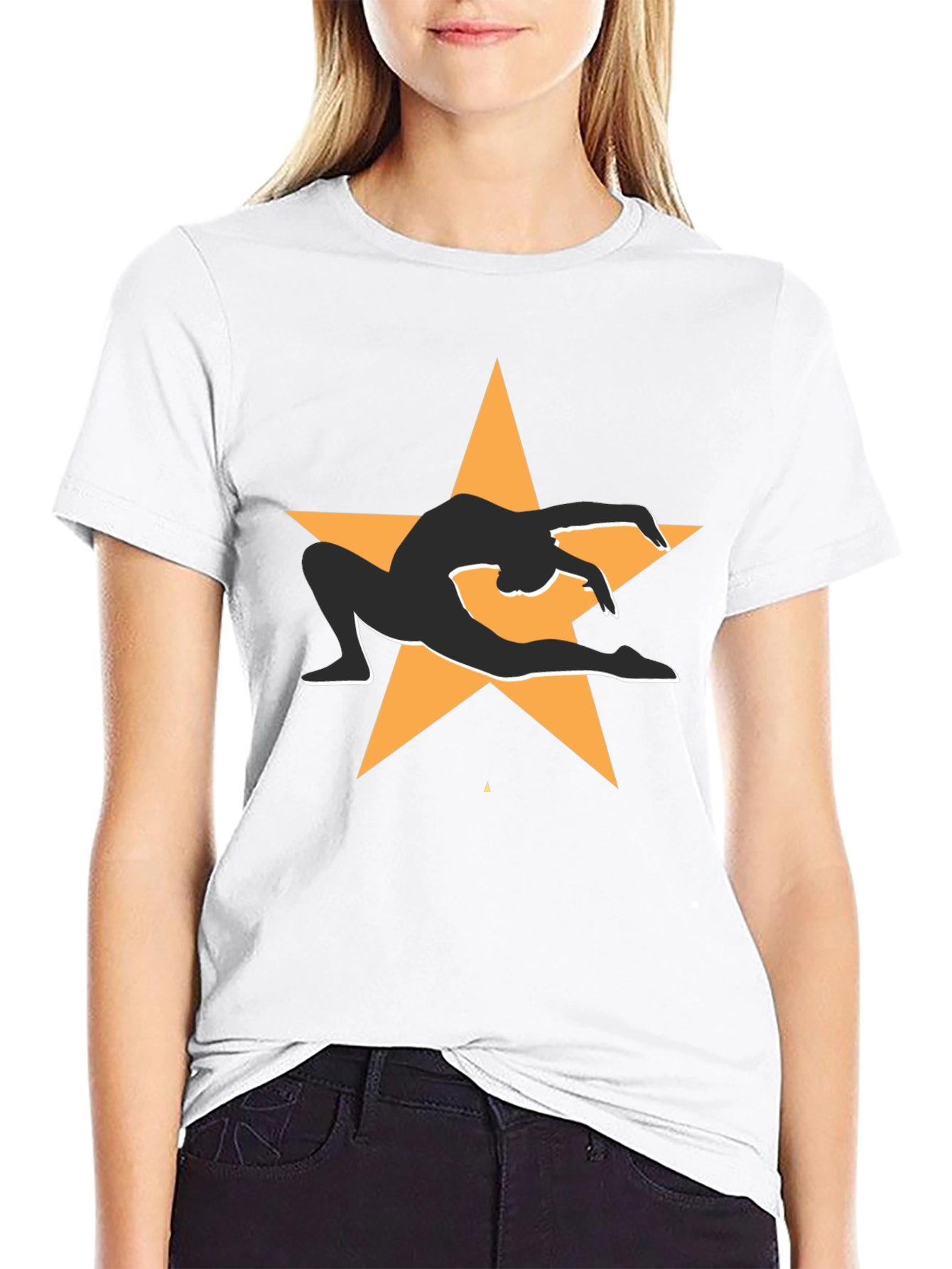 Gymnast Star Graphic Tee - Black