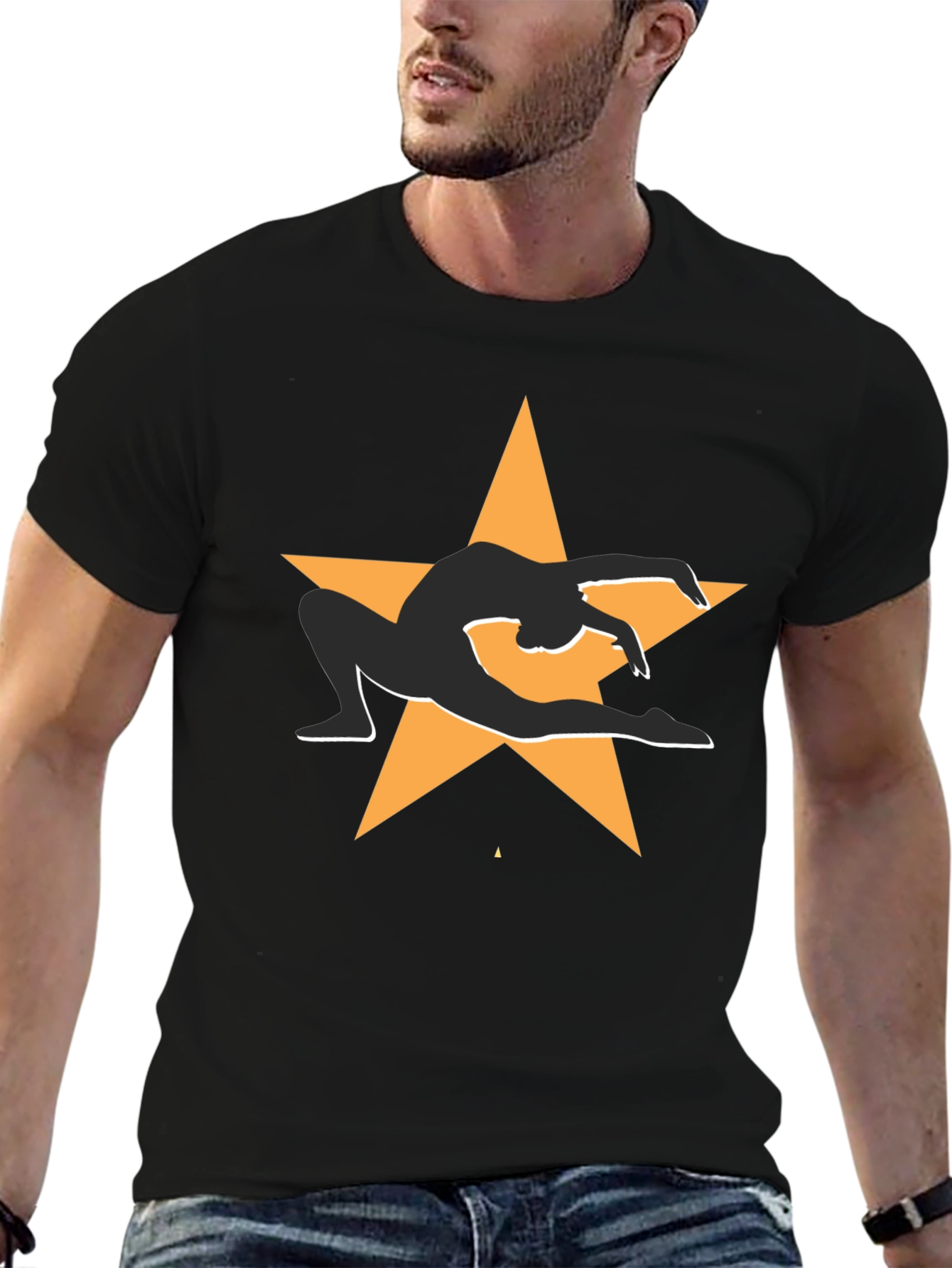 Gymnast Star Graphic Tee - Black