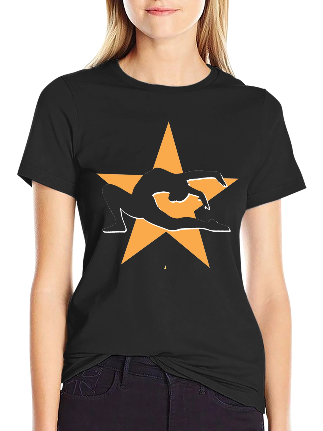 Gymnast Star Graphic Tee - Black