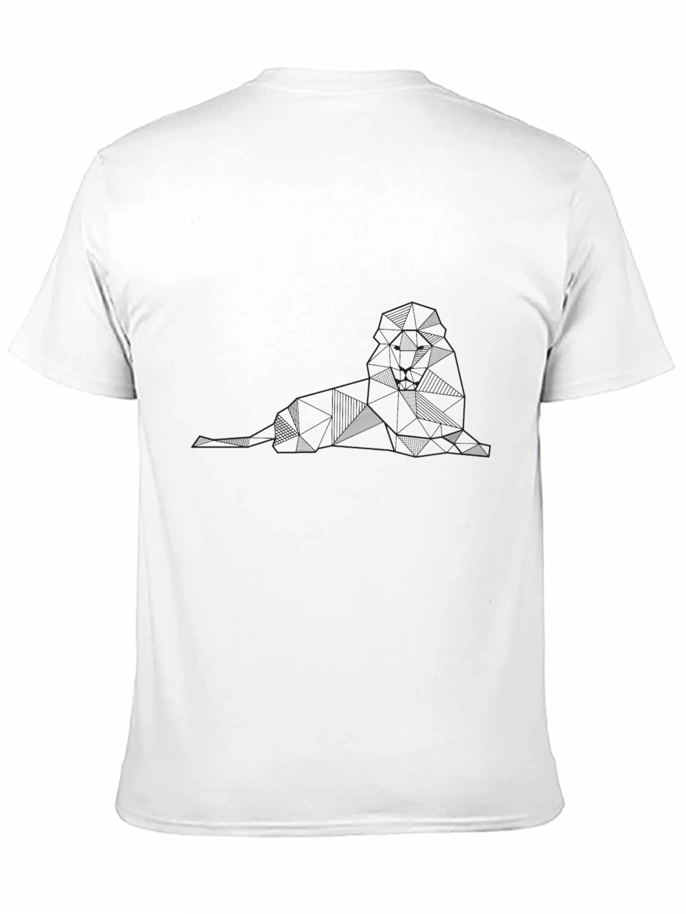Geometric Lion Graphic Tee - Stylish Black T-Shirt