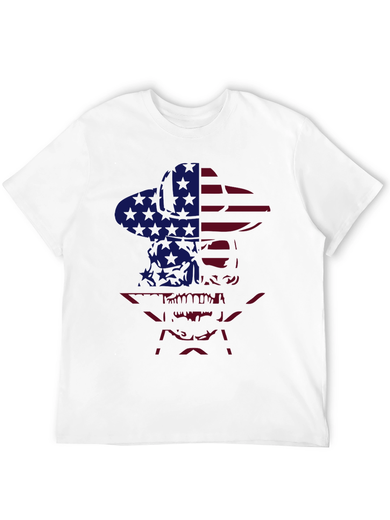 American Flag Cowboy Skull Graphic T-Shirt