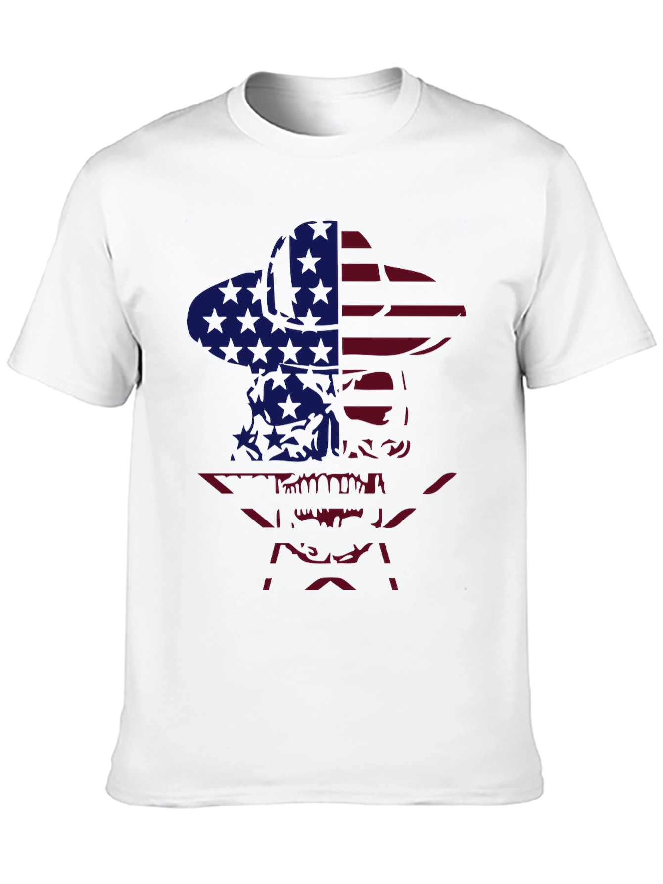American Flag Cowboy Skull Graphic T-Shirt