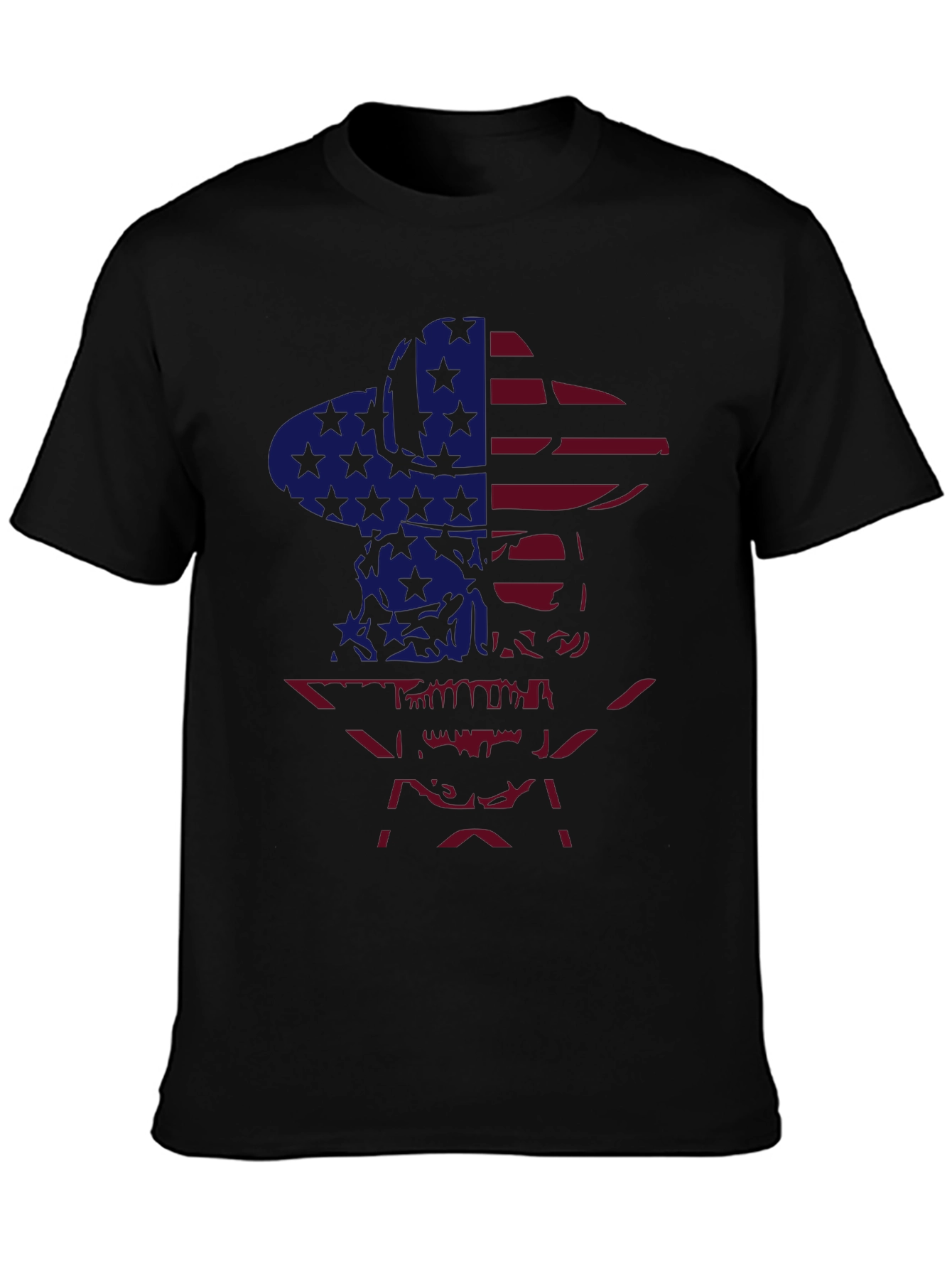 American Flag Cowboy Skull Graphic T-Shirt