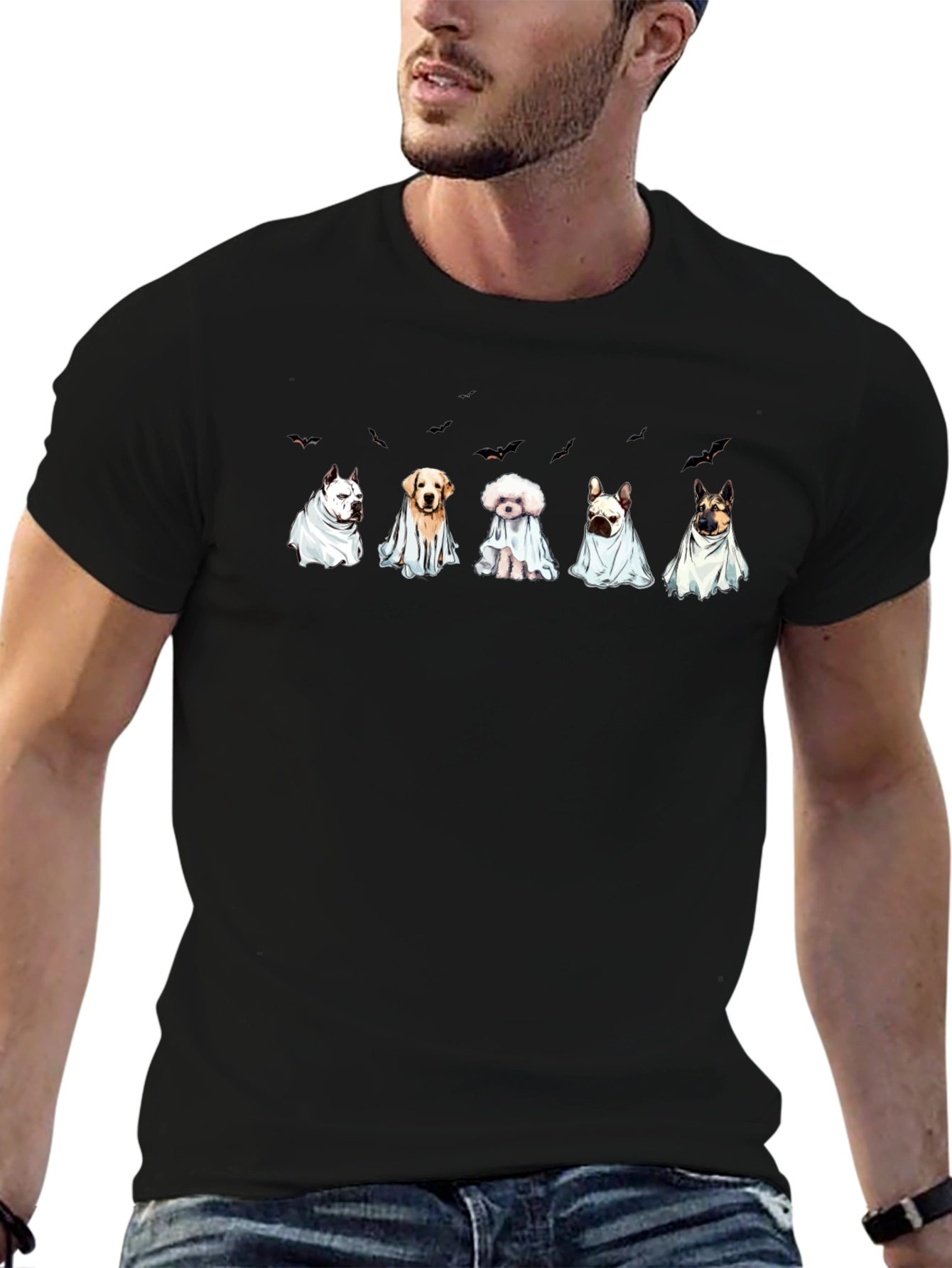 Ghost Dog Halloween T-Shirt - Black