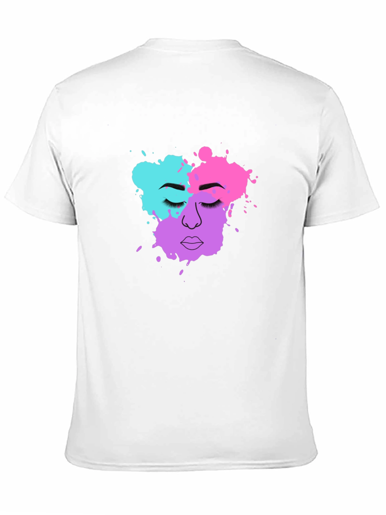 Abstract Face Graphic T-Shirt - Stylish Crew Neck Tee