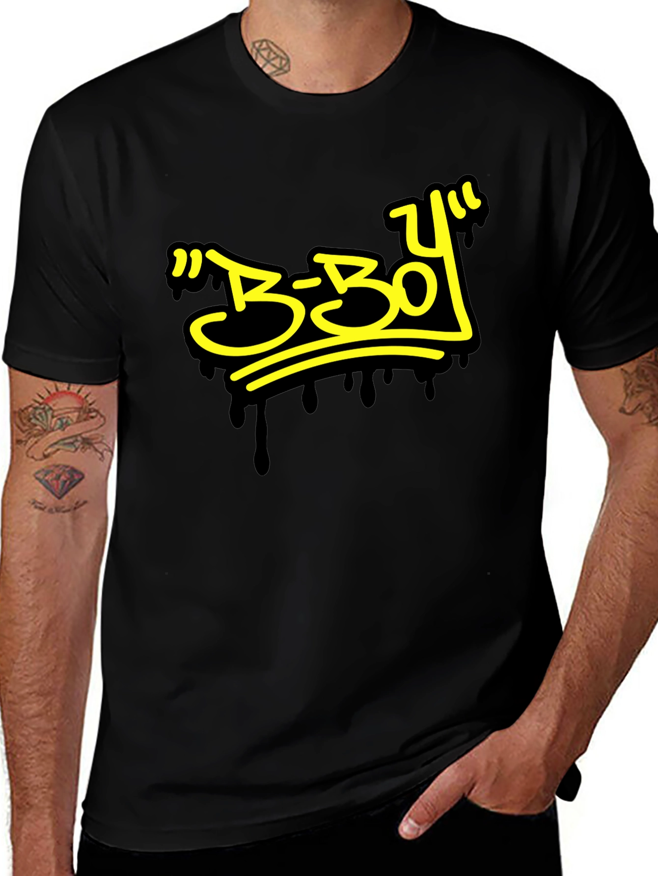 B-Boy Style Graphic Black T-Shirt