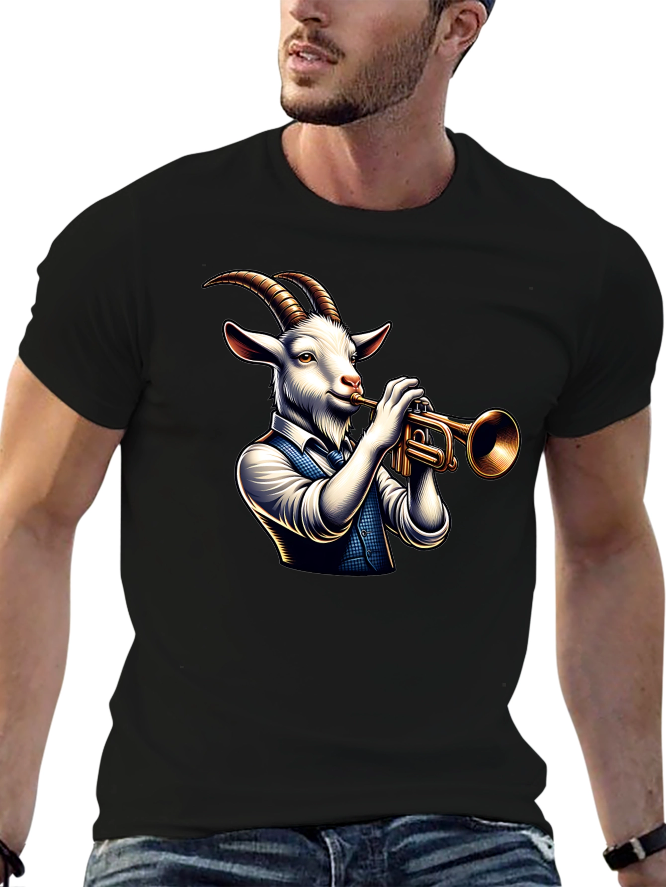 Goat Trumpet Player Graphic Tee